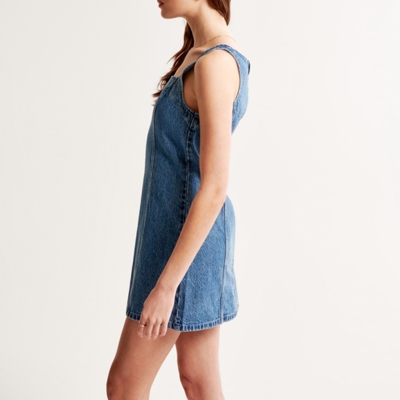 Abercrombie & Fitch Denim Mini Dress, Women’s Size XXS, Medium Wash - Picture 3 of 9